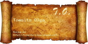 Tomsits Olga névjegykártya