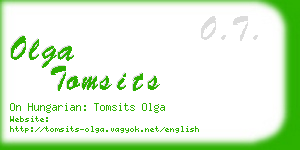 olga tomsits business card